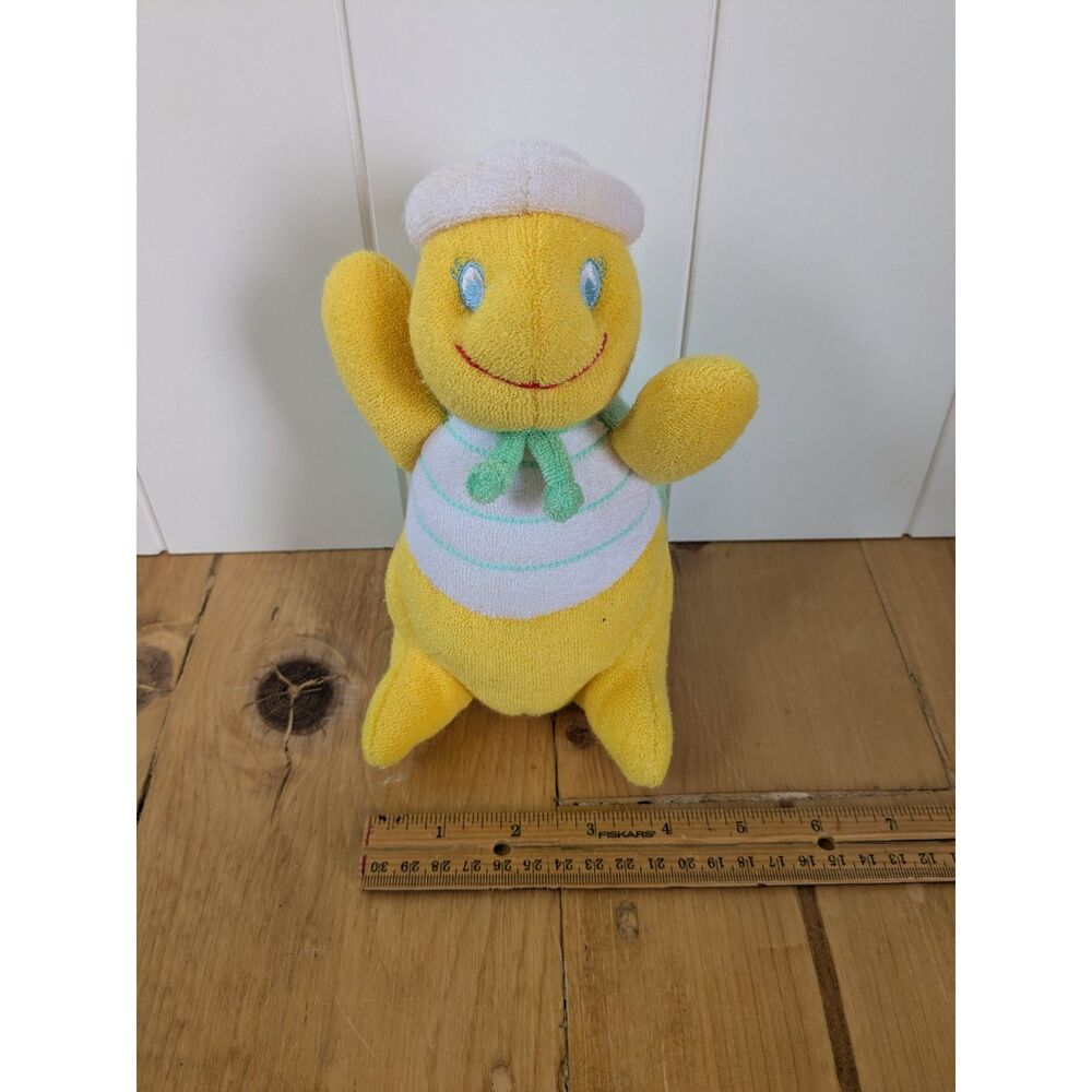 Rare 1990 Baby Gund Turtle Plush Rattle - Sailor outfit - Terry Cloth